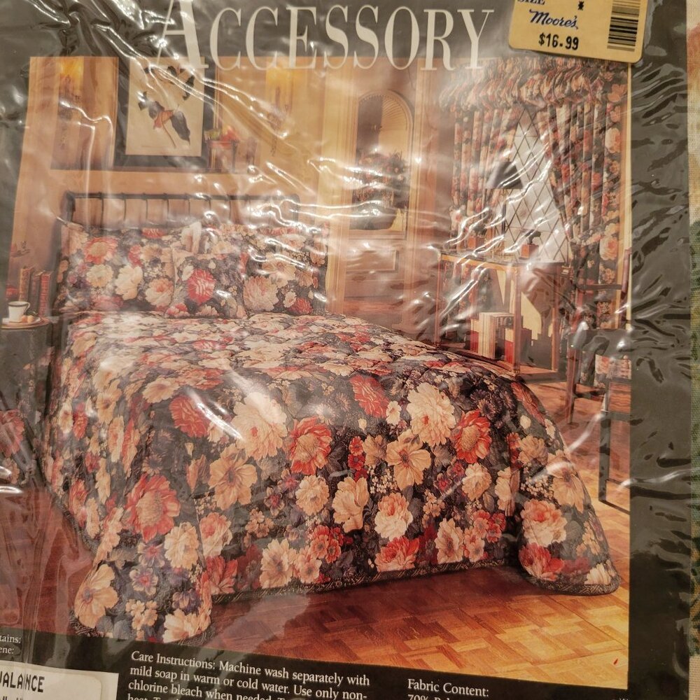 Overture Accessory Valance Set of 2 Hunter Floral Vintage New USA - Picture 7 of 11